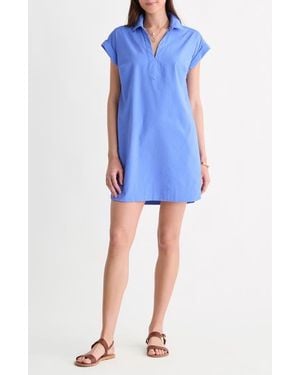 Vineyard Vines Margo Harbor Camo Print Seersucker Shirtdress - Blue
