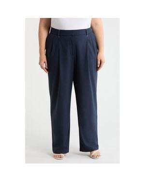 Wit & Wisdom Ultra Skyrise Relaxed Straight Pleated Pants - Blue