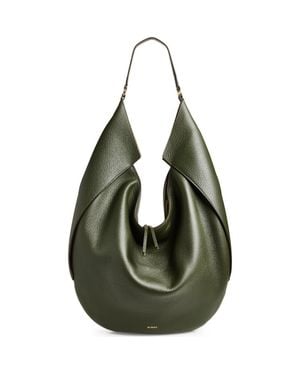 REE PROJECTS Large Riva Pebbled Leather Hobo Bag - Green