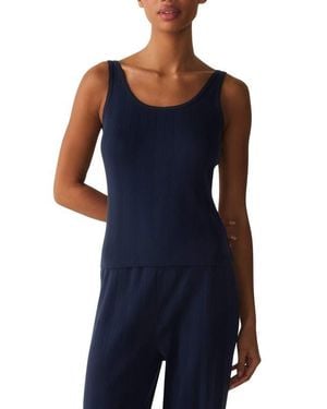 Petite Plume Pointelle Cotton Tank Top - Blue