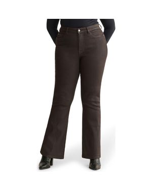 WARP+WEFT Nao Coated High Waist Bootcut Jeans - Black