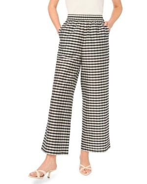 Ted Baker Delia Check Print Wide Leg Pants - Gray