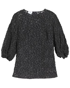 Akris Punto Devoré Dot Organza Top - Black