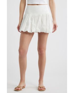 DELUC Parga Cotton Bubble Miniskirt - White