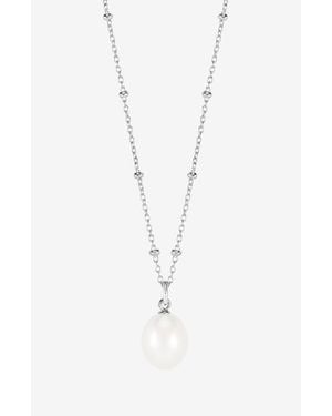Dower & Hall Timeless Adjustable 8Mm Oval Pearl Pendant - White