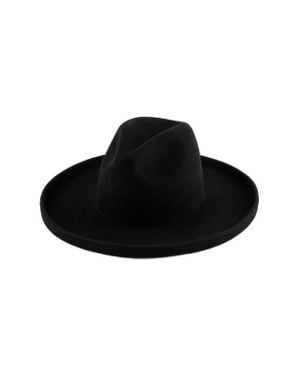 Gigi Pip Maude Wide Brim Fedora Hat - Black
