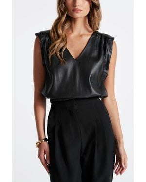 Bishop + Young Simone Leather Top - Black