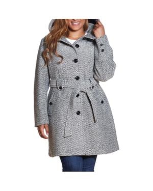 Gallery Belted Hooded Coat - Gray