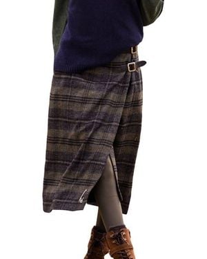 Celtic & Co. Midi Celt Kilt Plaid Skirt - Blue
