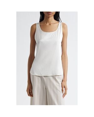 MM by Max Mara Pan Sleeveless Stretch Silk Top - White