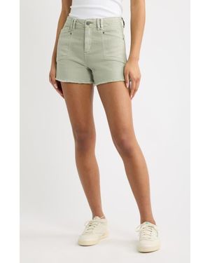 Tractr Cuffoff Denim Shorts - Green