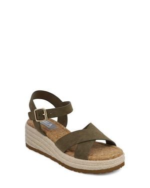 MIA Nikky Ankle Strap Platform Wedge Sandal - Multicolor