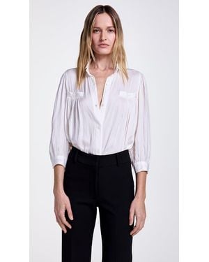 Smythe Shirred Pocket Blouse - White