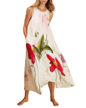 Reiss | NYBG Aria Placed Floral Shift Dress - White