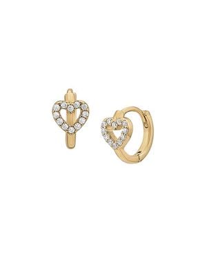 Bearfruit Jewelry 14K Plated Open Heart Huggies Gift Idea - Metallic