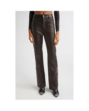 Rabanne Flare Lambskin Leather Pants - Black