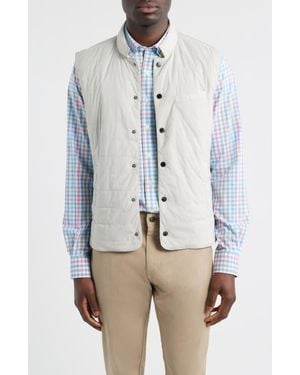 Johnnie-o Bauer Quilted Water Resistant Snap-Up Vest - Blue