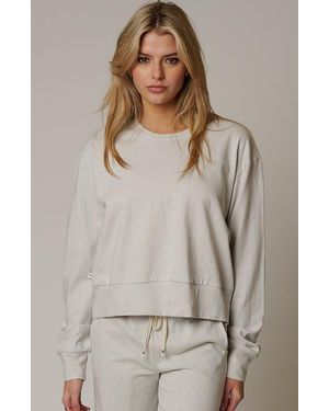 LEISURE LAB Cotton Lounge Crew - Gray