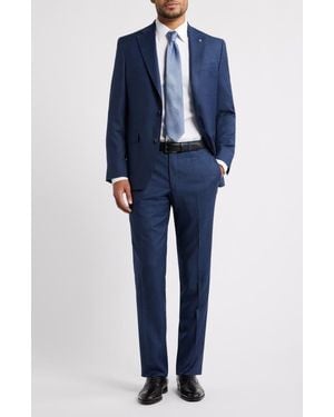 Jack Victor Esprit Contemporary Fit Screen Weave Super 130S Wool Suit - Blue