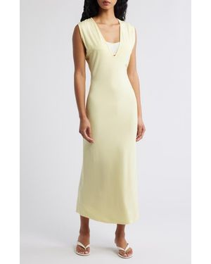 ARTLESS FOREVER Tate Plunge Neck Midi Dress - Multicolor