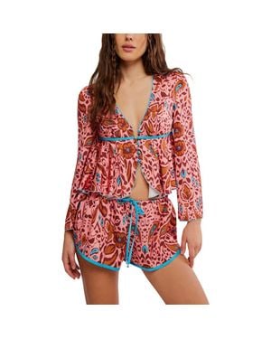 Free People Bed To Brunch Lounge Set - Red