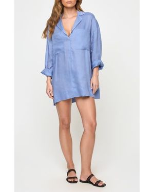 LSPACE Oasis Linen Cover-Up Tunic - Blue