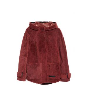 Marni Genuine Shearling Hooded Jacket - Red