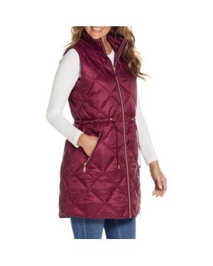 Gallery Diamond Quilted Puffer Vest - Red