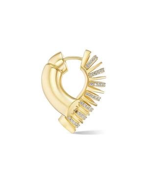 Tabayer Oera Half Rib Diamond Hoop Earrings - Metallic