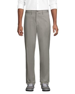 Lands' End Travel Kit Comfort Waist Classic Fit Chino Pant - Gray