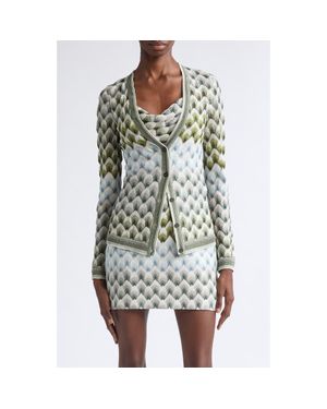 Missoni Metallic Lace Stitch Cardigan - Green