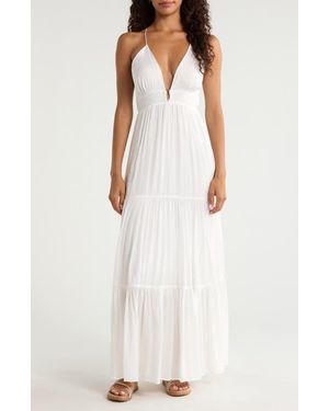 Elan Open Back Maxi Cover-Up Dress - White