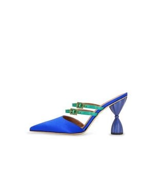 INOLA OJÉN Lolita Pointy Toe Crystal Mule - Blue