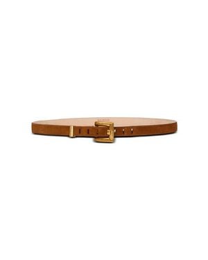 Balmain Anthem Suede Leather Belt - Brown