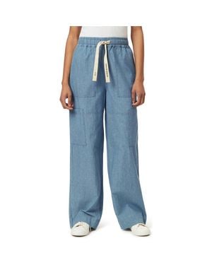 Scotch & Soda Noa Lightweight Chambray Straight Leg Pants - Blue