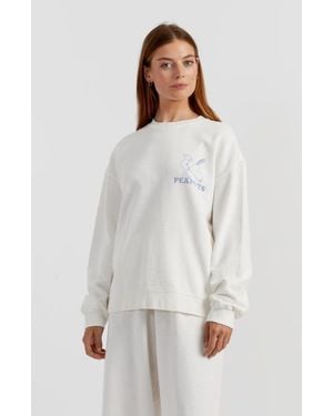Chinti & Parker Peanuts Athletics Graphic Cotton Sweatshirt - White