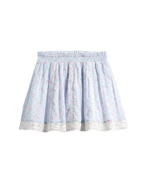 LoveShackFancy Kids' Solena Floral Cotton Skirt - Blue