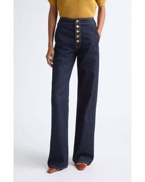 Ulla Johnson Jasmine Low Rise Straight Leg Jeans - Blue