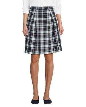 Lands' End School Uniform Plaid Skort Top Of Knee - Black