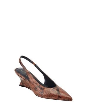 Marc Fisher Taten Slingback Pointed Toe Wedge Pump - Brown