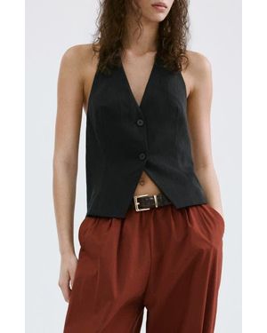 Mango Halter Crop Vest - Brown