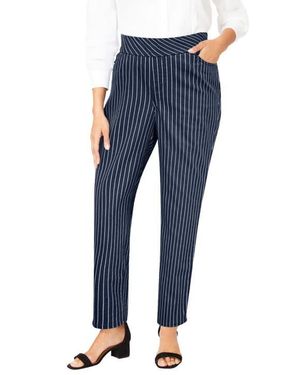 Jessica London Comfort Waist Stretch Denim Straight-Leg Jean - Blue