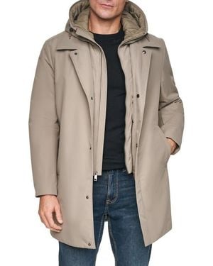 Andrew Marc Mackintosh With Hooded Bib - Multicolor