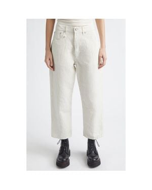 R13 X-Boyfriend Pinstripe Linen & Cotton Pants - Gray