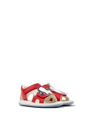 Camper Kids' Moomin Bicho Twins First Walker T-Strap Sandal - Red