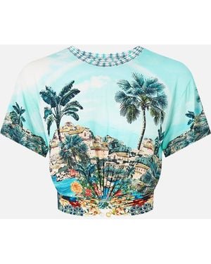 CAMILLA Jersey T-Shirt With Hardware - Blue