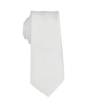 Brooklyn Brigade Solid Satin Tie - White