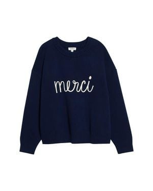 Sugarlips Merci Drop Shoulder Crewneck Sweater - Blue