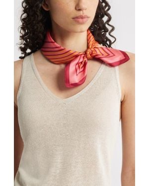 Nordstrom Print Silk Square Scarf - Pink