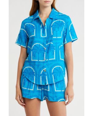 Kilo Brava Print Cotton Short Pajamas - Blue
